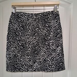 Diane Von Furstenberg Monochrome Printed Cotton Clyde Mini Skirt - Size 8